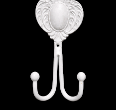 Handcrafted Metal Twin Hook Ornamental Wall Utility